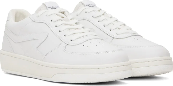 rag & bone White Retro Court Leather Sneakers - Image 4