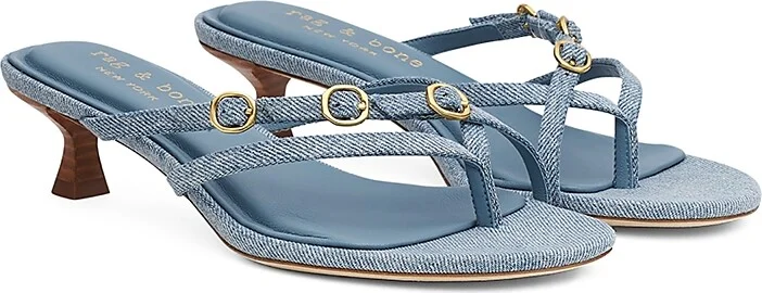 rag & bone Women's Sammie Buckle Kitten Heel Sandals