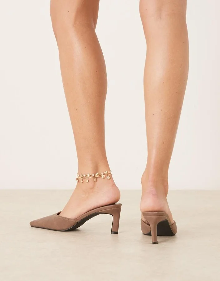 RAID Alya heeled mules in distressed brown - Image 4