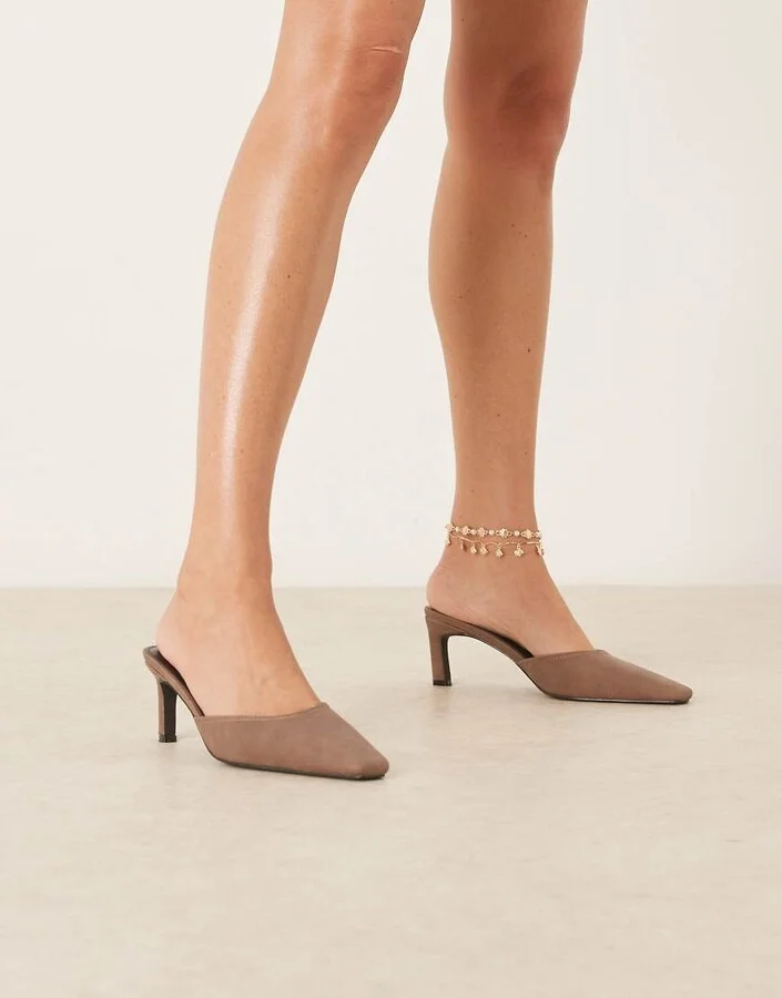 RAID Alya heeled mules in distressed brown