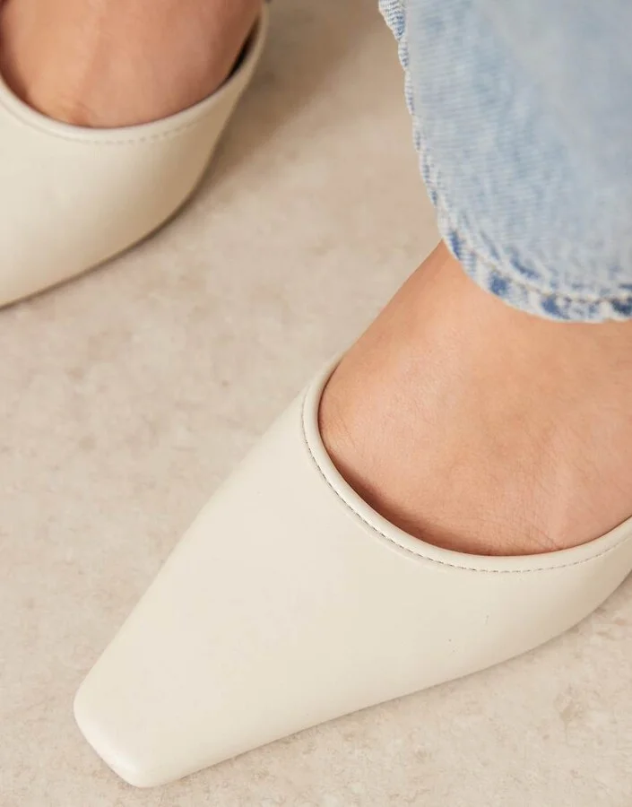 RAID Alya heeled mules in off white - Image 4