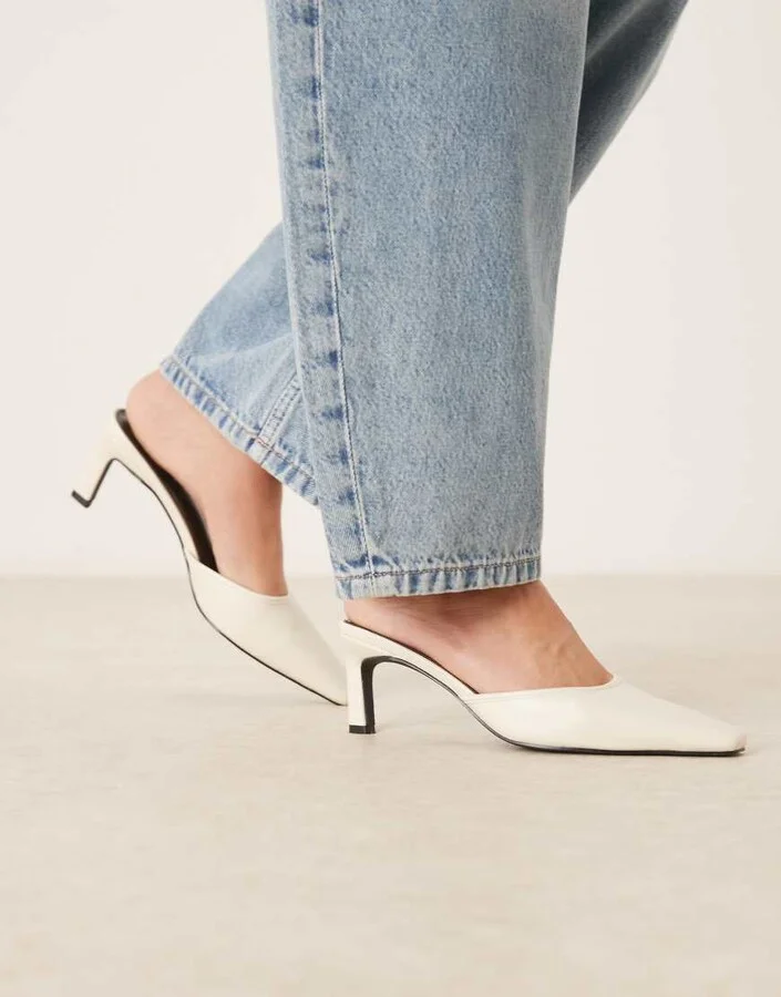 RAID Alya heeled mules in off white