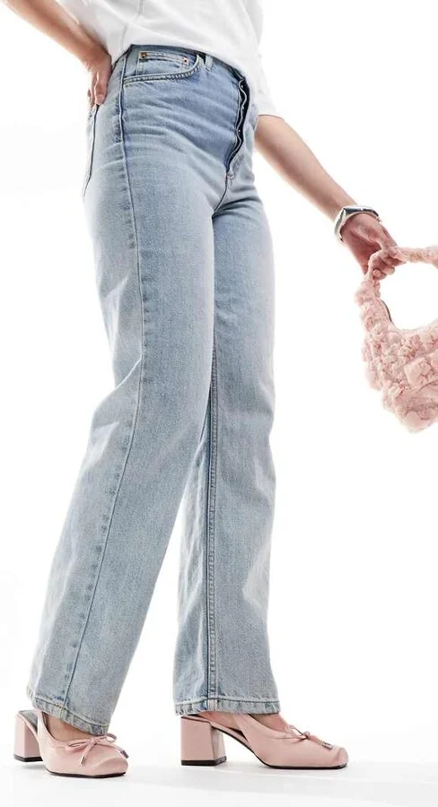 RAID Emilia ballet low block heels shoes in baby pink satin - Image 2
