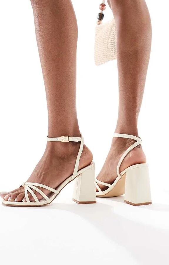 RAID Iveyy block heeled strappy sandals in butter yellow - Image 3