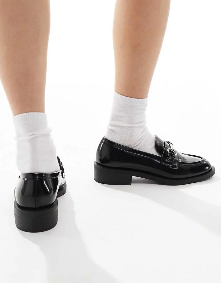 RAID Linette buckle detail loafers in black - Image 3