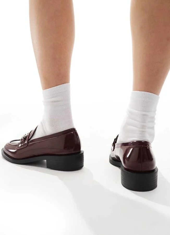 RAID Linette snaffle detail loafers in burgundy - Image 4