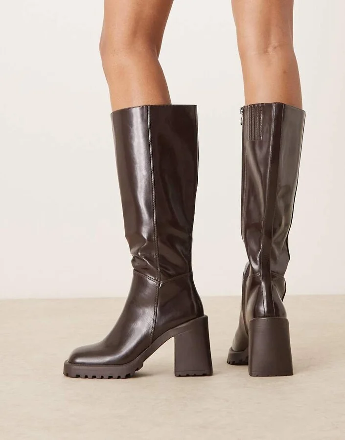 RAID Mayah knee boots in brown - Image 2