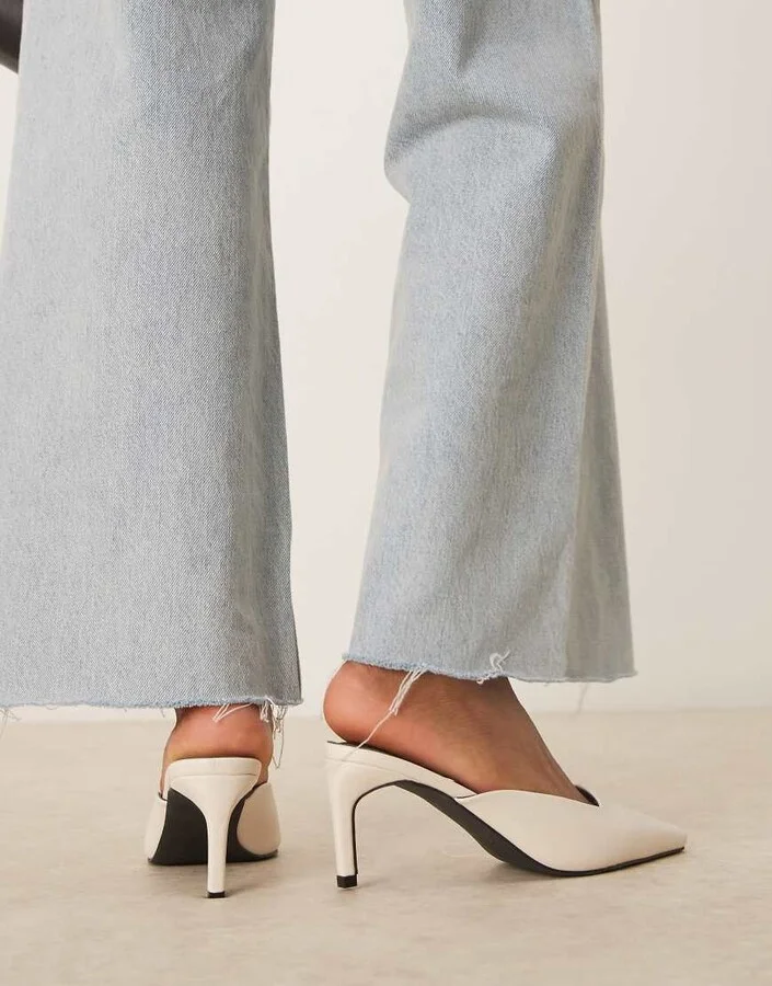 RAID Miko kitten heeled mules in cream - Image 2