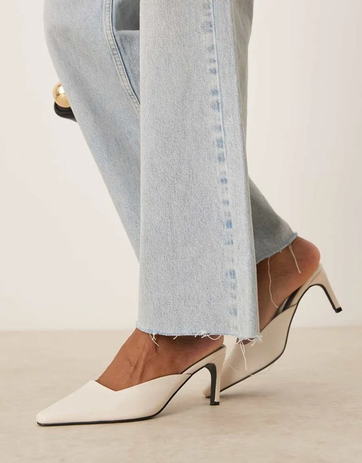 RAID Miko kitten heeled mules in cream - Image 3