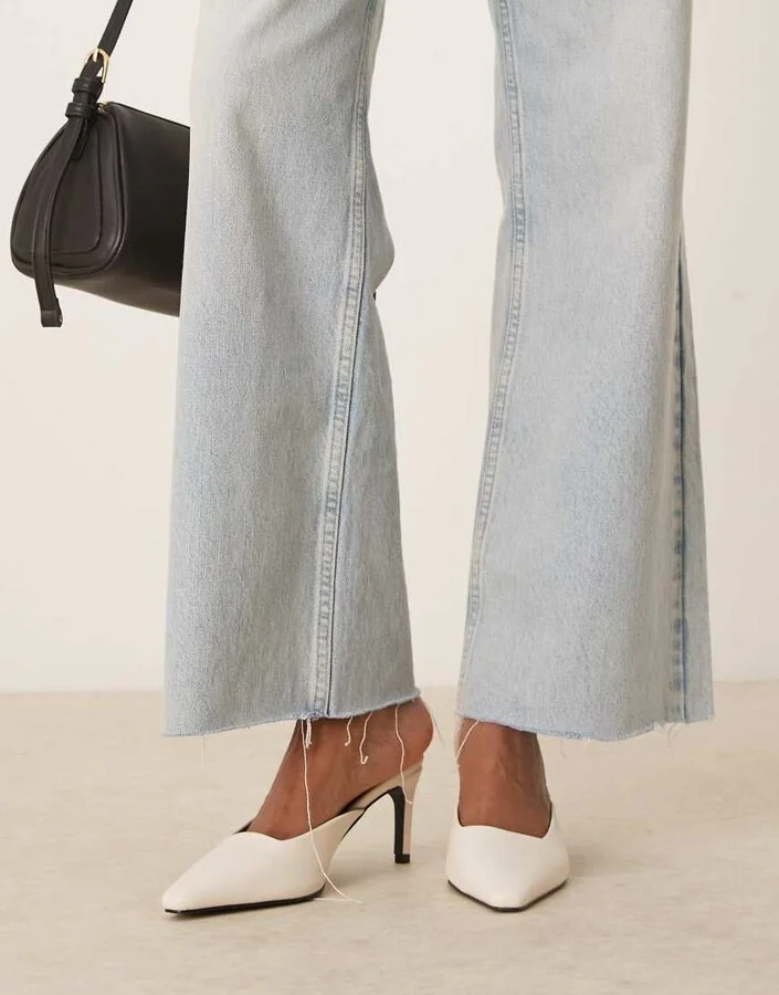 RAID Miko kitten heeled mules in cream