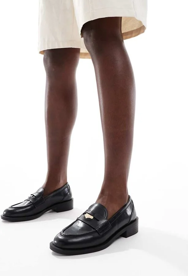 RAID Nonnie penny loafers in black - Image 4