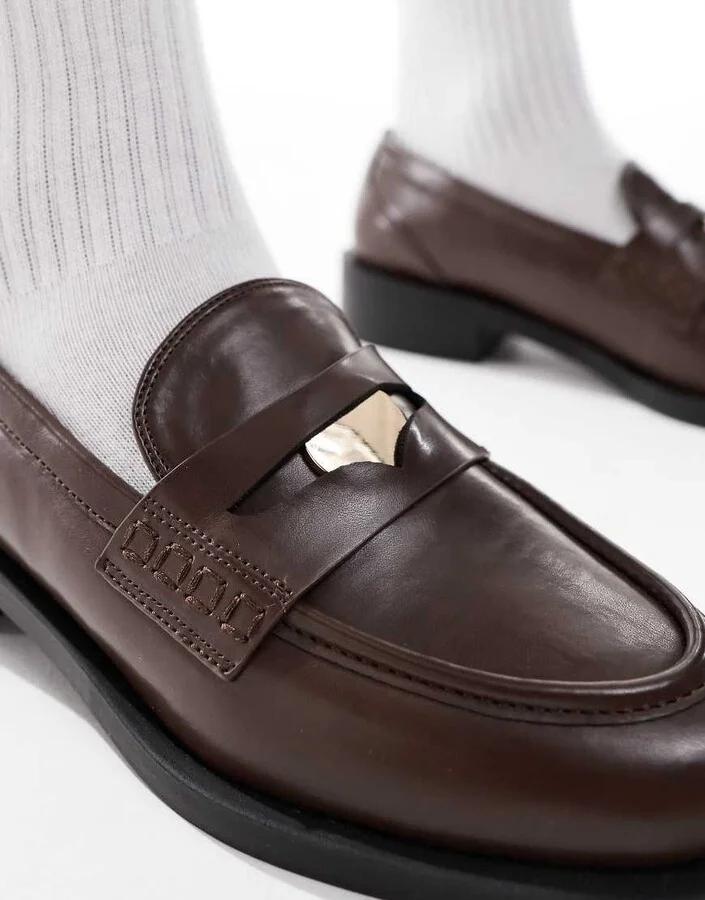 RAID Nonnie penny loafers in brown - Image 4