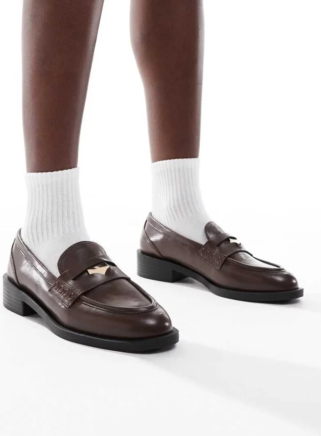 RAID Nonnie penny loafers in brown