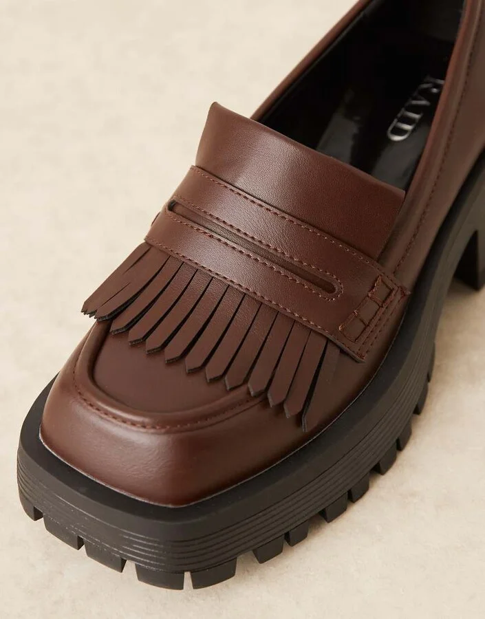 RAID Vamika chunky loafers in brown - Image 2