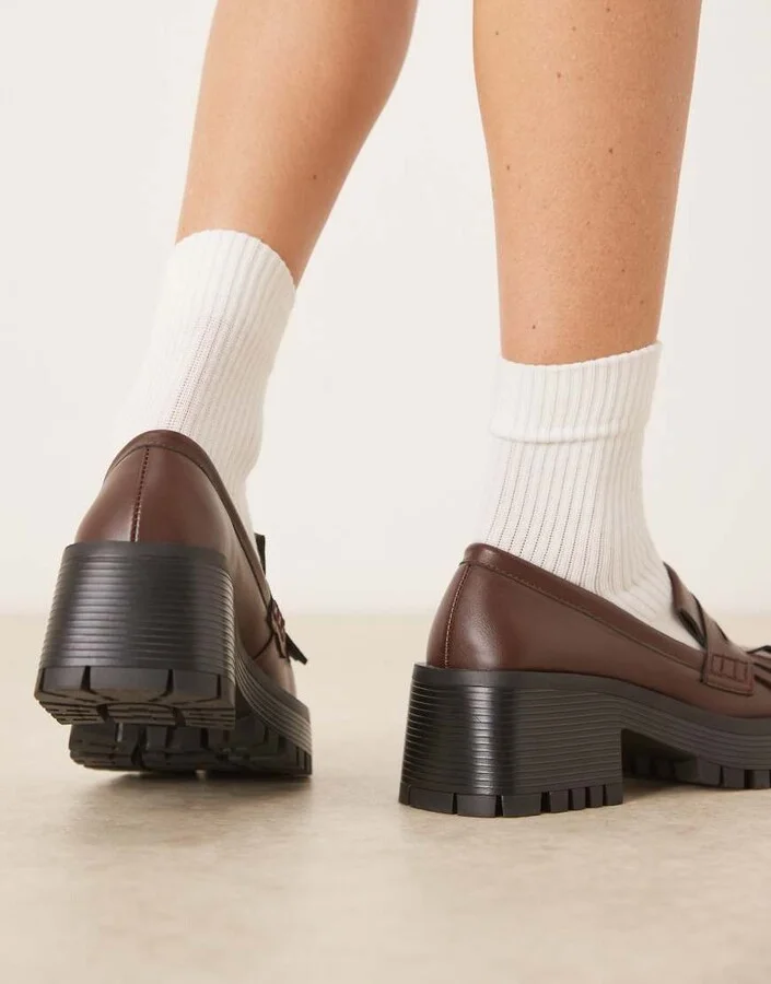 RAID Vamika chunky loafers in brown - Image 4