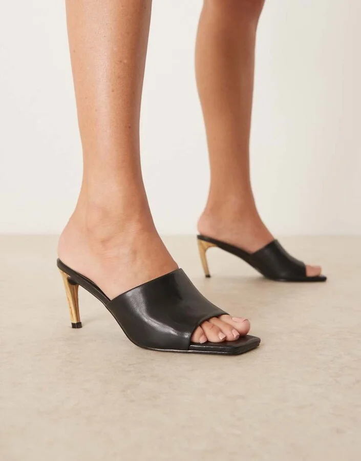 RAID Vera heeled mules in black - Image 3