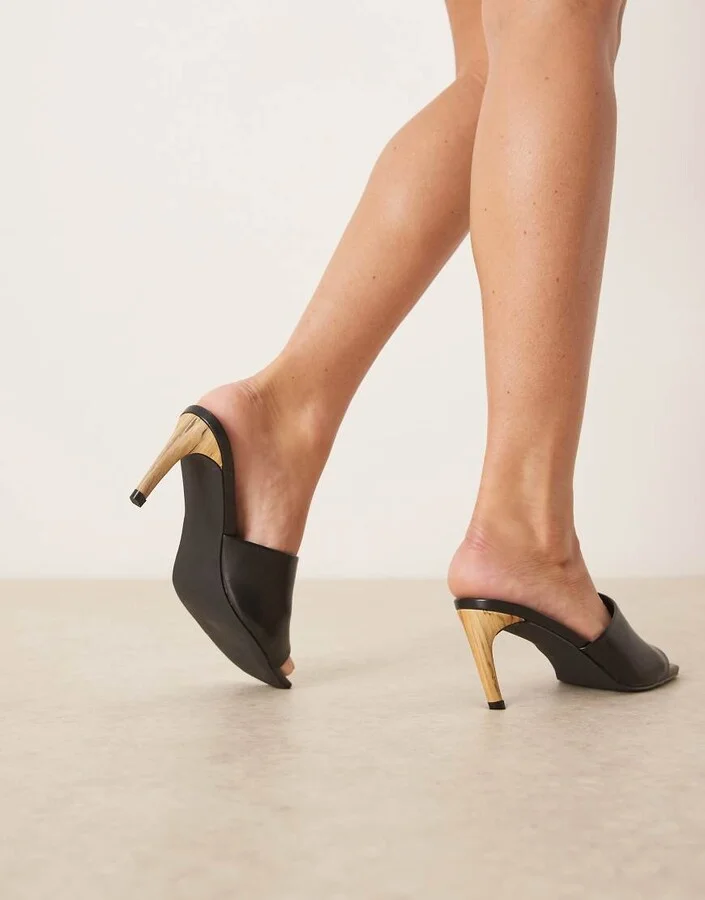 RAID Vera heeled mules in black - Image 4