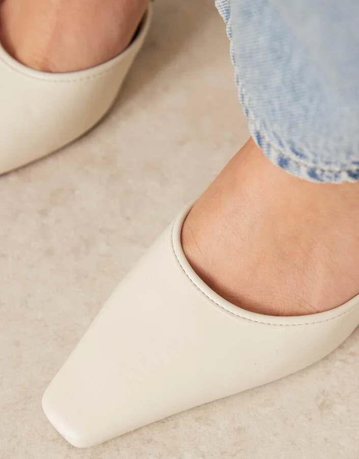 RAID Wide Fit Alya heeled mules in off white - Image 4