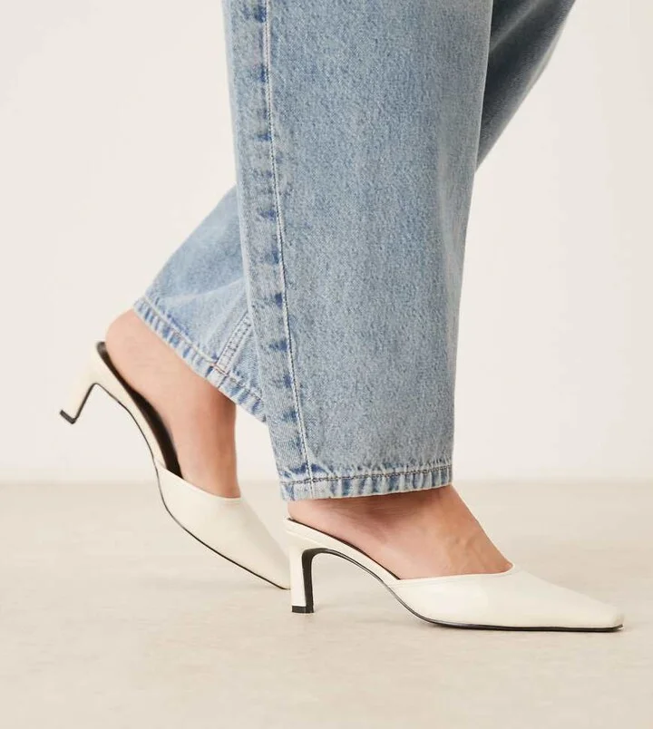 RAID Wide Fit Alya heeled mules in off white