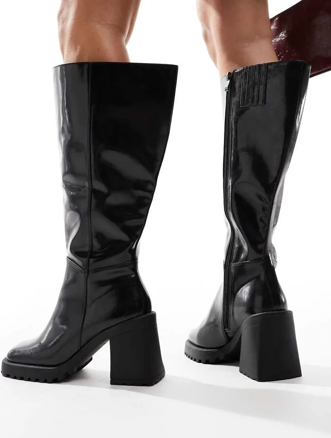 RAID Wide Fit Mayah knee boots in black - Image 4