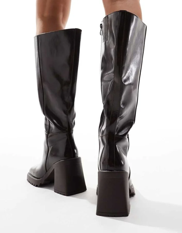 RAID Wide Fit Mayah knee boots in brown - Image 4