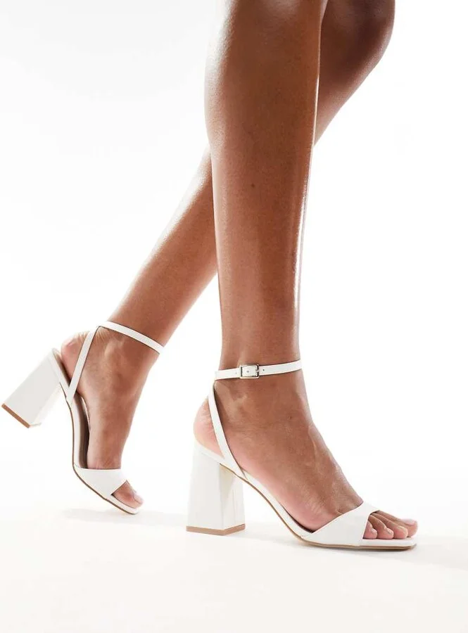 RAID Wink 2 block heeled sandals in white