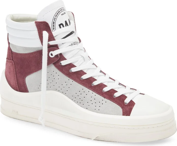 WHITE/ BURGUNDY