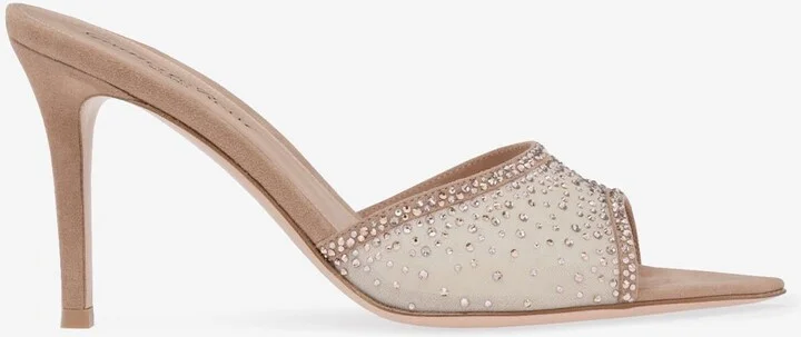 Raina 85 Crystal-Embellished Mules