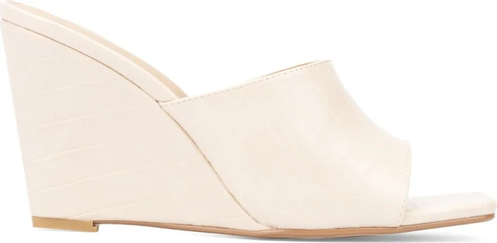 Raina Croc Embossed Wedge Sandal - Wide Width - Image 4