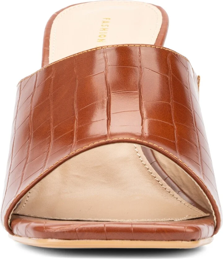Raina Croc Embossed Wedge Sandal - Wide Width - Image 9
