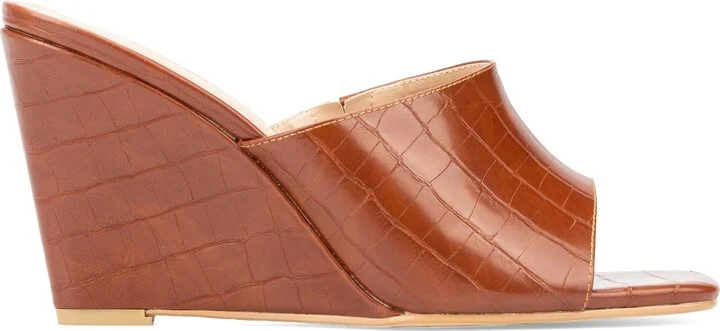 Raina Croc Embossed Wedge Sandal - Wide Width - Image 11