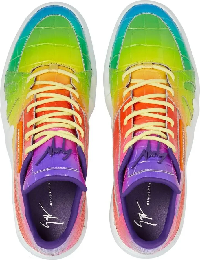 Rainbow Crocodile-Effect Sneakers - Image 4