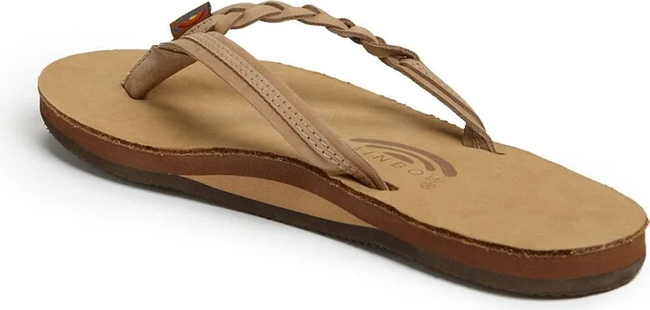 Rainbow 'Flirty' Braided Leather Flip Flop - Image 4