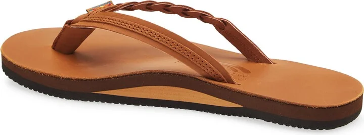 Rainbow 'Flirty' Braided Leather Flip Flop - Image 10