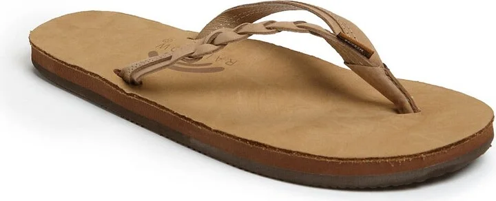 Rainbow 'Flirty' Braided Leather Flip Flop