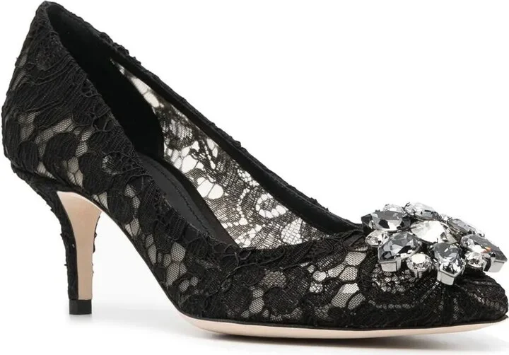 Rainbow Lace 60mm brooch-detail pumps - Image 3