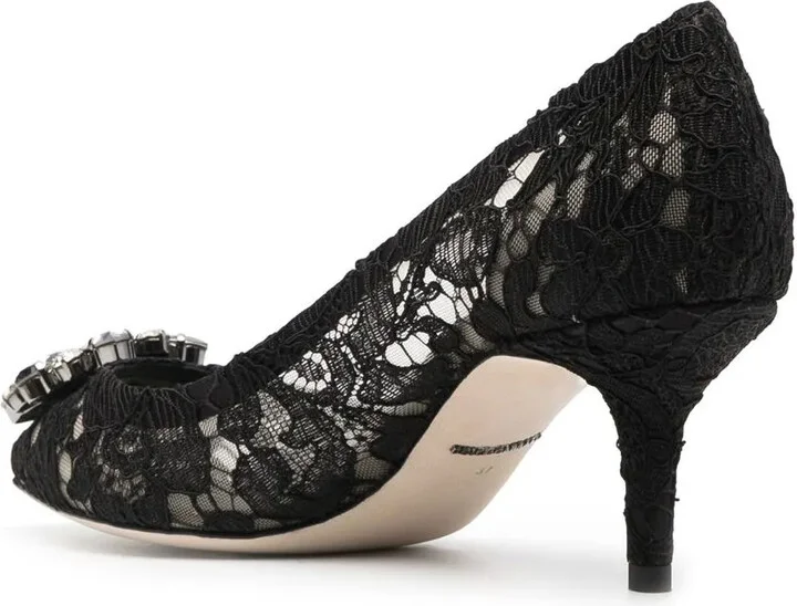 Rainbow Lace 60mm brooch-detail pumps - Image 4