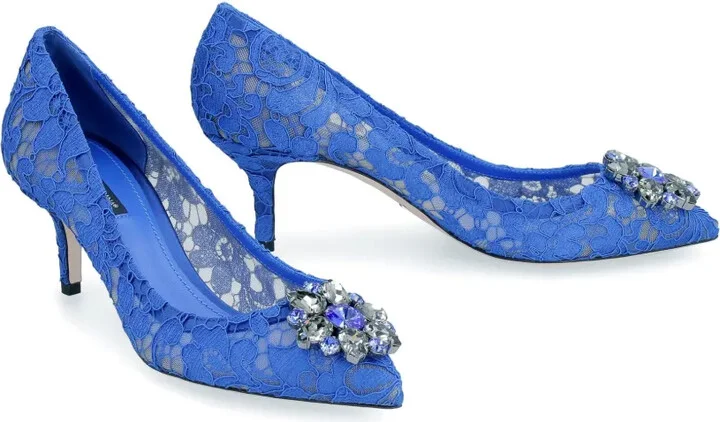 Rainbow Lace 60mm brooch-detail pumps - Image 2
