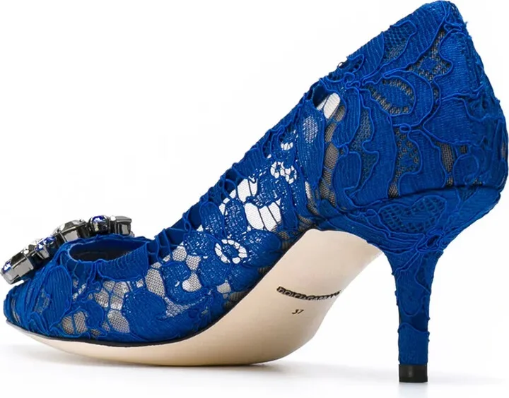 Rainbow Lace 60mm brooch-detail pumps - Image 4
