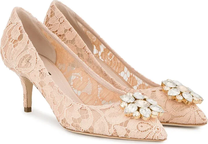 Rainbow Lace 60mm brooch-detail pumps - Image 3