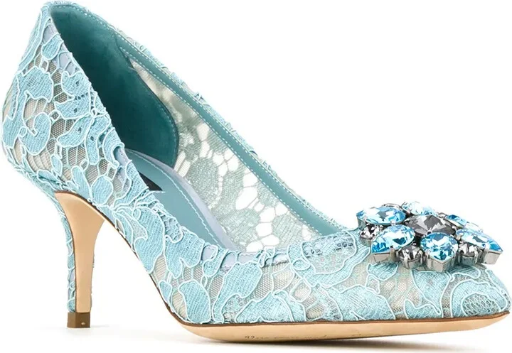 Rainbow Lace 60mm brooch-detail pumps - Image 4