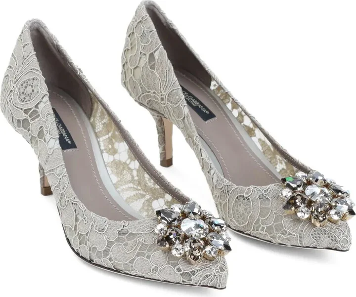 Rainbow Lace 60mm brooch-detail pumps - Image 3