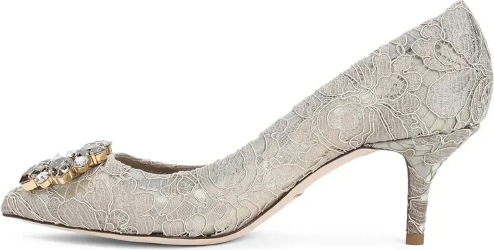 Rainbow Lace 60mm brooch-detail pumps - Image 4