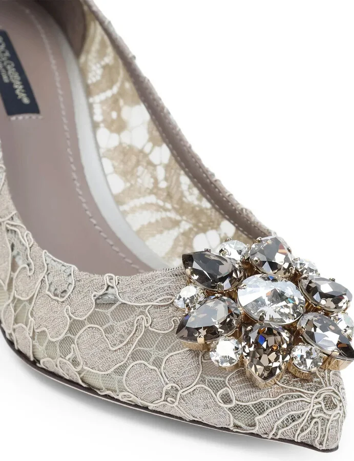 Rainbow Lace 60mm brooch-detail pumps - Image 5