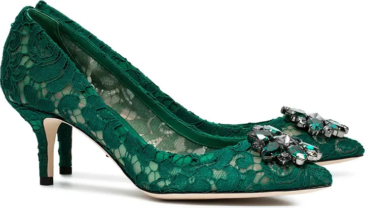 Rainbow Lace 60mm brooch-detail pumps - Image 3