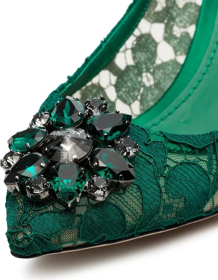Rainbow Lace 60mm brooch-detail pumps - Image 5