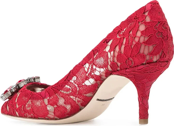 Rainbow Lace 60mm brooch-detail pumps - Image 3