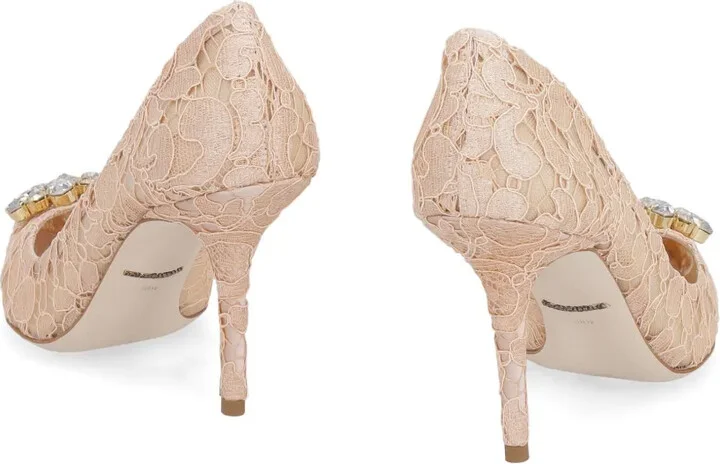 Rainbow Lace 90mm brooch-detail pumps - Image 3