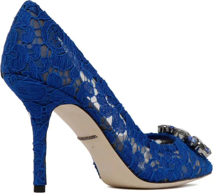 Rainbow Lace 90mm brooch-detail pumps - Image 3