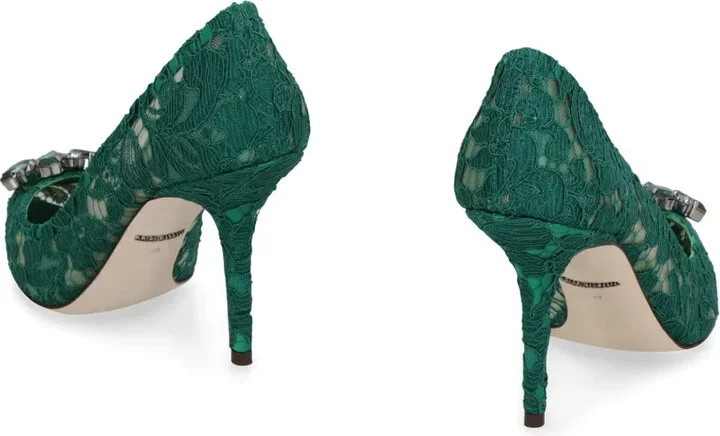 Rainbow Lace 90mm brooch-detail pumps - Image 3